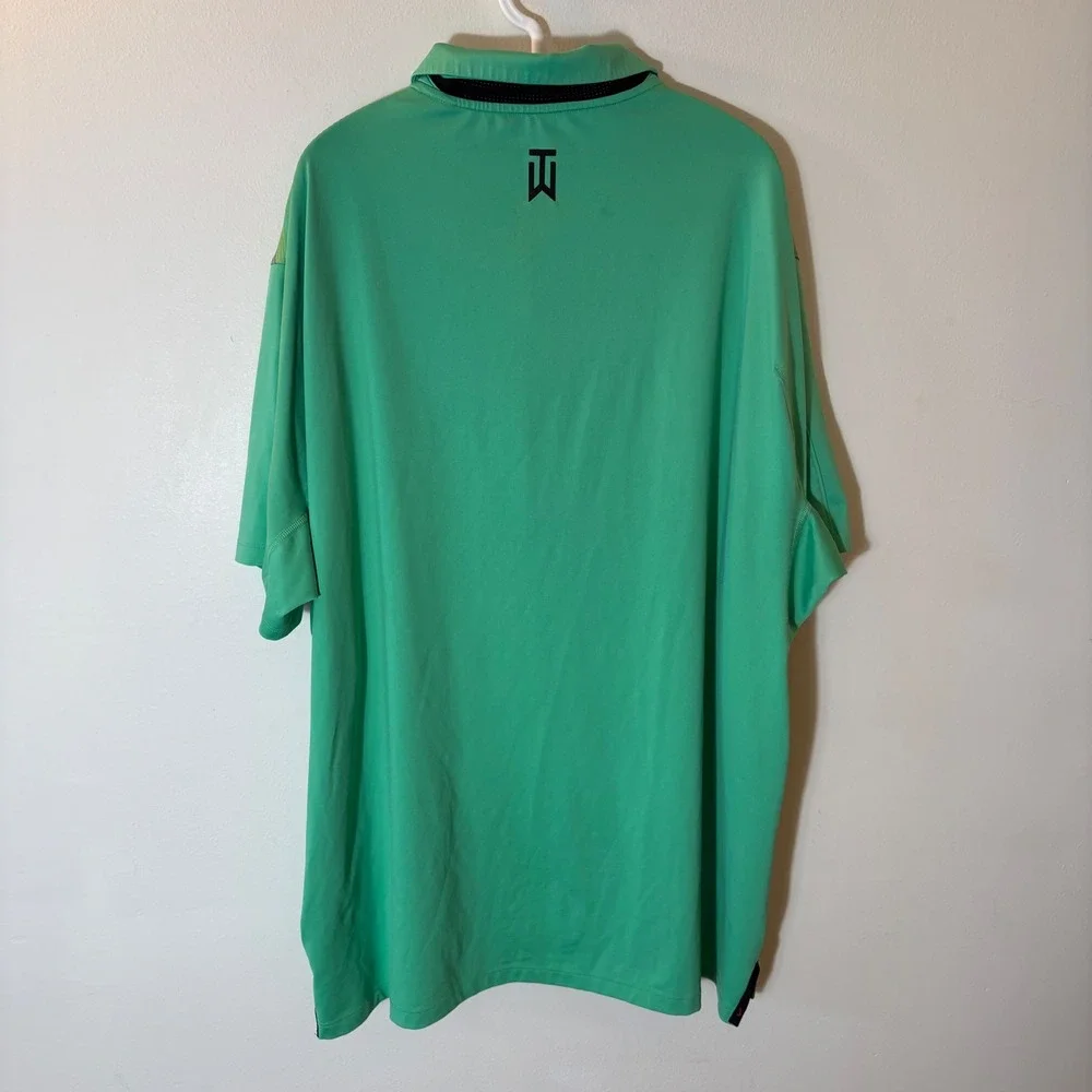 Nike Tiger Woods‎ Collection Dri-FIT Men's Golf Polo Shirt 2XL Green Stripe